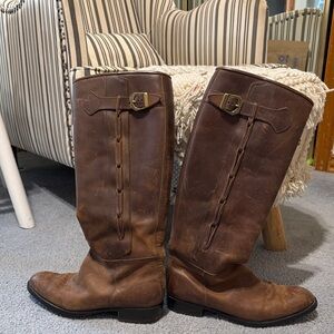 Tod's Brown Leather Knee-High Boots